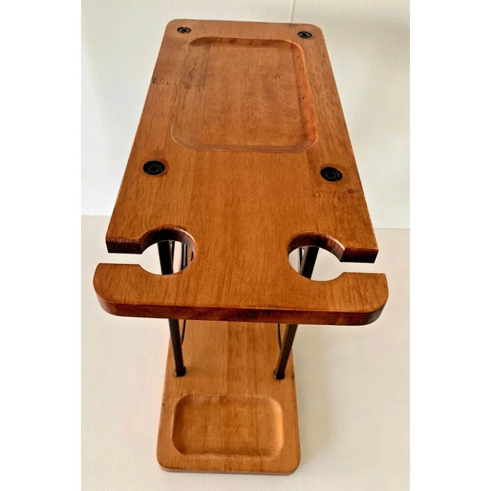 Allcener Wine Rack w/Glass Holder, Countertop Wood Rack w/ Tray 13.5